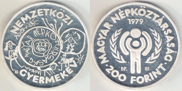 1979 Hungary silver 200 Foriny (Year of the Child) Proof A003265